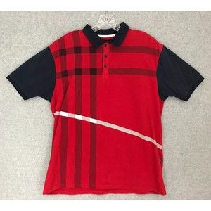 Barbados Brand Polo Shirt Mens 3XL Short Sleeve Red‎ Blue Striped Golf